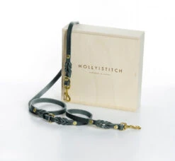 Laisse En Cuir Pour Chien Souple Réglable (2x) -Chats Chiens Produits Magasin 2x adj gold grau min