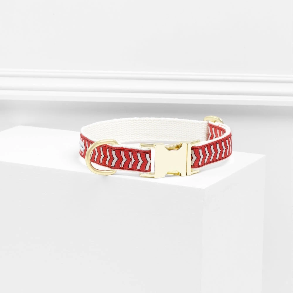 Collier Pour Chien Chef L’Bark Rouge Et Crème 1 Collier Pour Chien Chef L’Bark Rouge Et Crème