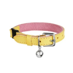 Collier Pour Chat Ice Cream (4 Couleurs) 11 Collier Pour Chat Ice Cream (4 Couleurs) -Chats Chiens Produits Magasin Designer Luxury Cat Collar Cheshire and Wain Lemon Yellow Leather