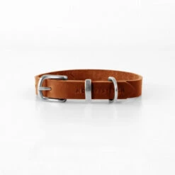 Collier Pour Chien En Cuir Souple The Classic -Chats Chiens Produits Magasin butter dog collar sahara cognac