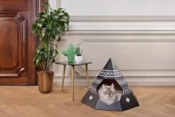 Tipi Pour Chat Design En Carton Recyclé (3 Couleurs) -Chats Chiens Produits Magasin cattipi scene black1 lowres copy preview