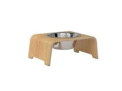 Bol Pour Chien Surélévé DogBar® Single -Chats Chiens Produits Magasin dogBar SINGLE M 140 Oak light Stainless 1024x 4dd62f0d 5c27 4f51 bfe9 9c04248655ca