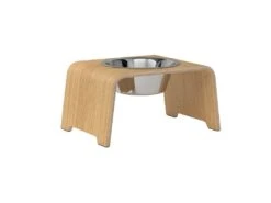 Bol Pour Chien Surélévé DogBar® Single -Chats Chiens Produits Magasin dogBar SINGLE M 180 Oak light Stainless 1024x 32047cac b818 4a7e 9689 ebed3ee613de