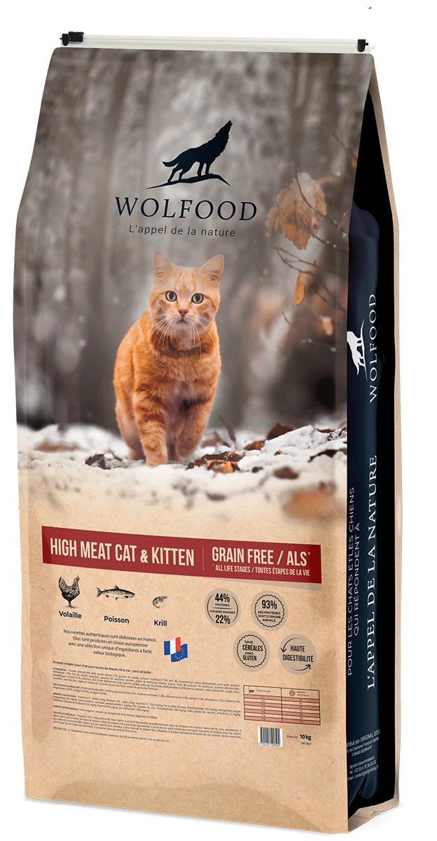 Croquettes Wolfood Chat High Meat Cat & Kitten 1 Croquettes Wolfood Chat High Meat Cat & Kitten