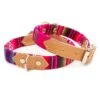 Collier Pour Chien Cuir Et Tissu Inca Pink