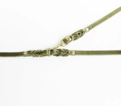 Laisse En Cuir Pour Chien Souple Réglable (2x) -Chats Chiens Produits Magasin leather details 2 olive