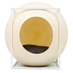 Le Cube Meyou -Chats Chiens Produits Magasin web cat cube metal champagne meyou paris front