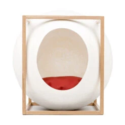 Le Cube Meyou -Chats Chiens Produits Magasin web cat cube wood ivory meyou paris front
